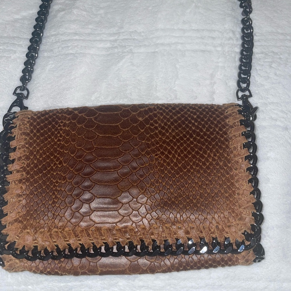 Italian leather brown crossbody